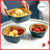 Sét Rỗ Nhựa Đựng Rau Củ Quả 6 Món 3 Kích Cỡ Đa Năng - PaKaSa - Hàng Chính Hãng  - Xanh Vàng