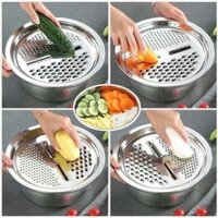 SET rổ thau nạo rau củ quả 3in1 inox 304 mẫu mới cao cấp