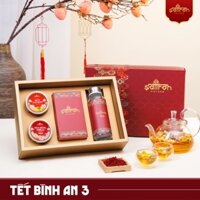 [Set Shadi #5] Hộp quà Tết Saffron Shyam, Mứt sen và Trà hoa cao cấp
