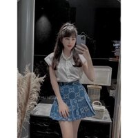 SET SMI TRẮNG CHÂN VÁY JEAN