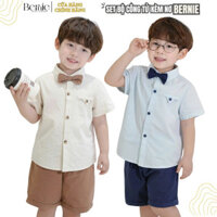 Set sơ mi bé trai công tử kèm nơ cho bé thôi nôi sinh nhật sự kiện size 9 tới 28kg BERNIE T1124B23