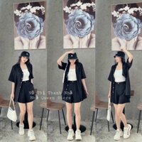 SET SƠ MI CỔ VEST + SHORT 🤎🖤