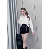 set sơ mi dior mix quần nhung kèm đai xích