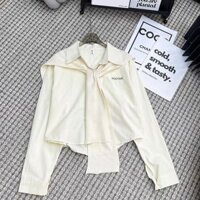 Set sơ mi kèm khăn thủy thủ thêu chữ ROUTIOE