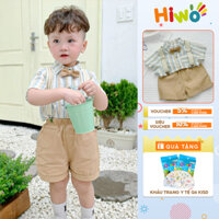 Set Sơ Mi Quần Đùi Yếm Công Tử, Bộ Công Tử 4 Chi Tiết Kèm Đai Nịt Quần Cho Bé Trai Đi Học Đi Chơi (C0650)