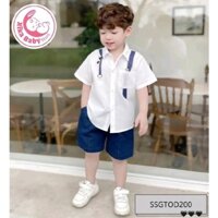 Set Sơ Mi Quần Jeans Gấu Trúc Ôm Dây