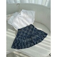 SET SƠ MI TRẮNG CHÂN VÁY JEAN