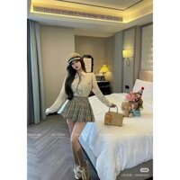 set sơ mi và chân váy burberry ( ảnh thật)