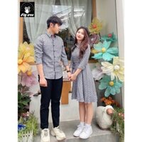 Set sơ mi váy đôi Fig Tree sọc caro đen trắng siêu hot (MS : 147C )