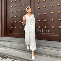 Set sơmi tay lửng + quần bo gấu