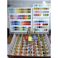 sét sơn 60 màu lắp chai vàng dài ( Tặng bảng màu và base top)