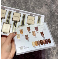 Sét sơn gel gấu tone nâu 7 màu kèm bảng