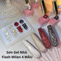 Sét sơn gel nhũ Flash 4mầu [tặng bảng mầu]
