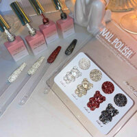 Set sơn gel nhũ milan set 4c nhũ flash ( tặng kèm bảng màu)