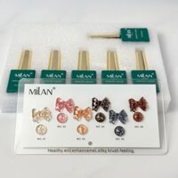 Sét sơn gel nhũ xà cừ 6 màu Milan tặng kèm bảng