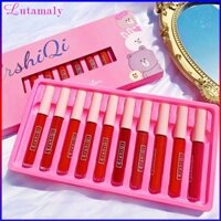 ❉✾⊕Set Son kem lì 10 Cây ErshiQi velvet Lâu Trôi-set son môi siêu mịn mướt môi không khô môi-son kem lì nhiều màu sắc si