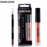 Set Son Kem Lì & Chì Kẻ Viền Môi Sivanna Matte lips HF7004 Thailand
