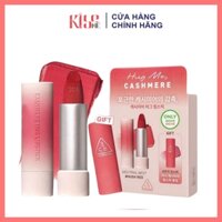 Set Son len mịn lì nịnh môi 3CE Cashmere Hug Lipstick