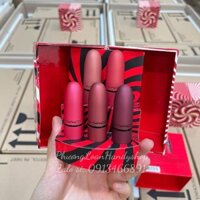 Set Son MAC Mistletoe Matte Powder Kiss Lipstick 5 cây