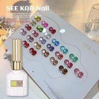 Set sơn mắt mèo SEEKAA mã T15 chính hãng 24 màu siêu sáng dễ bắt ánh mắt mèo ( tặng kèm bảng màu )