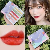 SET SON SÁP 5 CÂY PARTY GIRL KAXIER NỘI ĐỊA TRUNG SIÊU LÌ, KHÔNG THẤM NƯỚC, LÂU TRÔI (4 SON MÀU + 1 SON DƯỠNG)