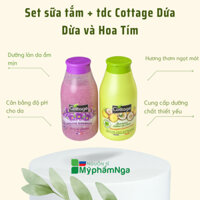 Set sữa tắm + tdc Cottage dứa dừa và hoa tím