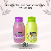 Set sữa tắm + tdc Cottage dứa dừa và hoa tím
