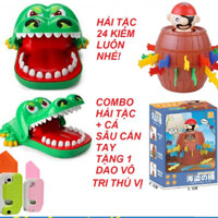 Set Sum Vầy Đồ Chơi Giải Trí Đâm Hải Tặc + Cá Sấu Cắn Tay Tặng Bài Uno Mini