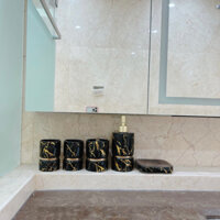 Set tăm chất liệu sứ xương,bộ dụng cụ nhà tắm, vòi xịt, cốc, khay bánh xà phòng