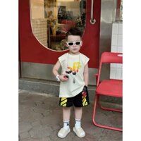 Set tank top off 7 bảy màu cho bé , bộ ba lỗ trẻ em bé trai unisex  , Kid_genz