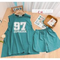 Set tanktop 3 món 97 jungkook, bộ tanktop nữ, áo ba lỗ nữ chất cotton KCH57