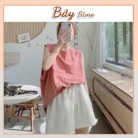 Set Tanktop Trơn 5 màu Bảy Store Nữ 🌸 Bộ quần short đùi ống rộng kèm áo ba lỗ tank top form rông Ulzzang 🌸