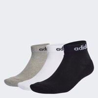 Set Tất Adidas Chính Hãng - Bộ 3 Đôi Tất Cổ Chân Có Đệm Linear - Xám - Đen | JapanSport IC1304