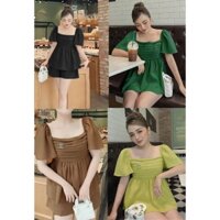 set tay bồng quần đùi vải xịn s450