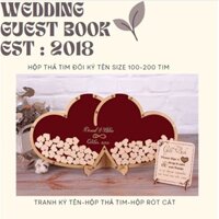 Set Thả Tim Đôi Cho Tiệc Cưới Heart Shaped Dropbox | Thao Wedding Guestbook