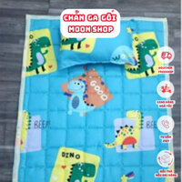 Set Thảm nằm Trẻ em Kèm chăn đắp + gối nằm và gối ôm bé ( Có kèm ruột bông gòn ) dành cho các bé [Khủng long beep]