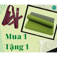 Set thảm yoga ZERA MAT chất liệu tpe 2 lớp 6mm và dây tâp cotton