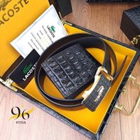 Sét thắt lưng nam và ví nam da bò dập vân cá sấu - combo ví dây nịt nam fullbox hộp gỗ