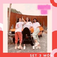 Set Thể Thao Áo Thun + Quần Bom Sọc