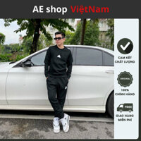 Set thể thao thu đông adidas AE Shop 883, Bộ quần áo nam thu đông chất nỉ xốp logo cao xu