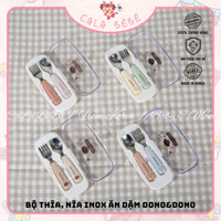 Set thìa, nĩa inox ăn dặm DONO&DONO Hàn Quốc cho bé từ 6M+