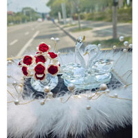 Set Thiên Nga Ca Sỹ Pha Lê làm đẹp Taplo xe con thông minh Kèm Tinh Dầu và Phụ Kiện Sang Trọng