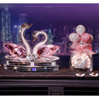 Set Thiên Nga Pha Lê Trang Trí Taplo Ô Tô Cao Cấp Kèm Tinh Dầu và Phụ Kiện Sang Trọng