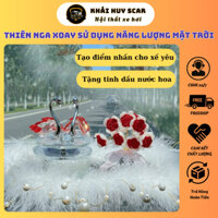 Set Thiên Nga Pha Lê Xoay Năng Lượng Mặt Trời Tặng Tinh Dầu Thơm Trang Trí Taplo Xe Hơi Sang Trọng