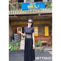 Sét thiết kế croptop kèm chân váy dập ly Bigsize Kim Ngân từ 50kg đến 100kg (M/L/XL/XXL) (Sét bộ)