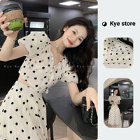 Set thiết kế KYE chấm bi, áo dáng croptop hai lớp trẻ trung Zamy