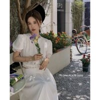 SÉT THÔ REN TRẮNG KÈM CHÂN VÁY DÀI ẢNH THẬT TRẢI SÀN#P