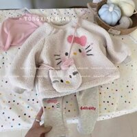 Set Thu Đông Áo Lông Legging Hello Kitty Kèm Túi Cho Bé Gái 1-6 Tuổi MINTSCLOSET Quảng Châu - GA2283