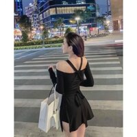 set thun áo + quần xẻ tà dây cột