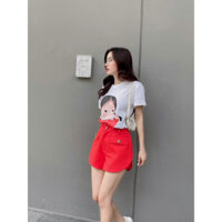 Set thun cao cấp nữ dạo phố đi chơi, Set thun nữ phối quần kaki cap cấp cô gái size lớn